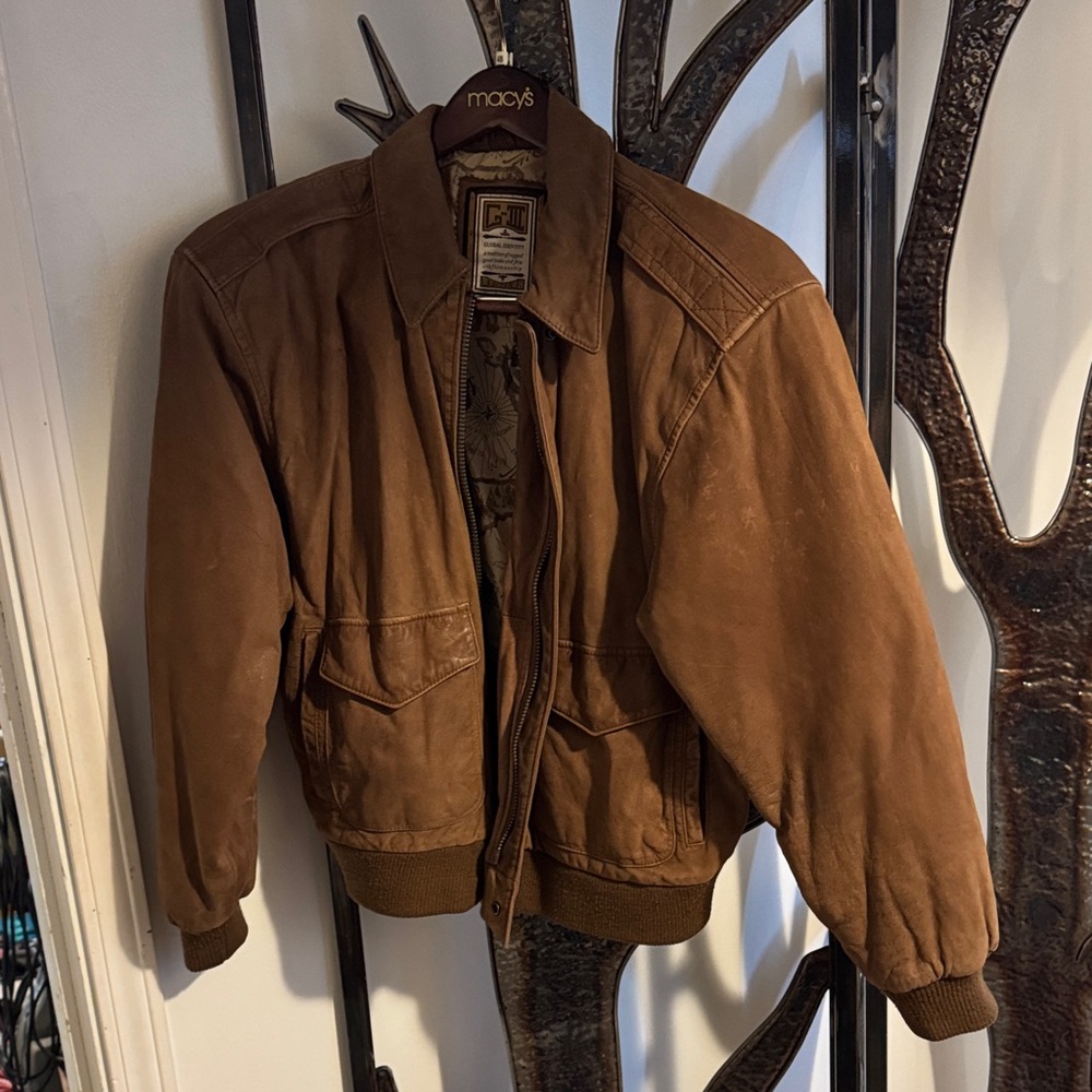 Men's vintage medium Global Identity GIII Brown Leather Jacket